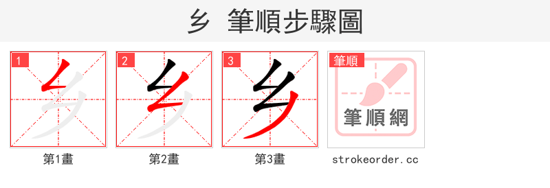 乡 的笔顺分步演示（一笔一画写字）