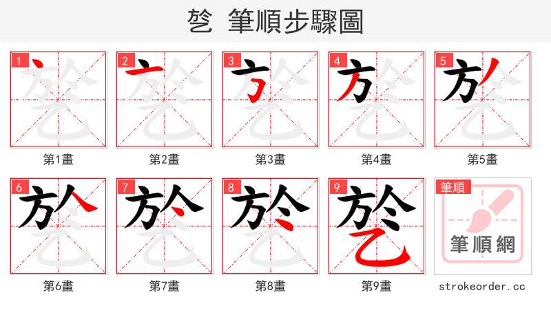 乻 的笔顺分步演示（一笔一画写字）
