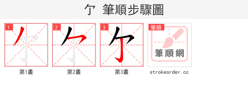 亇 的笔顺分步演示（一笔一画写字）