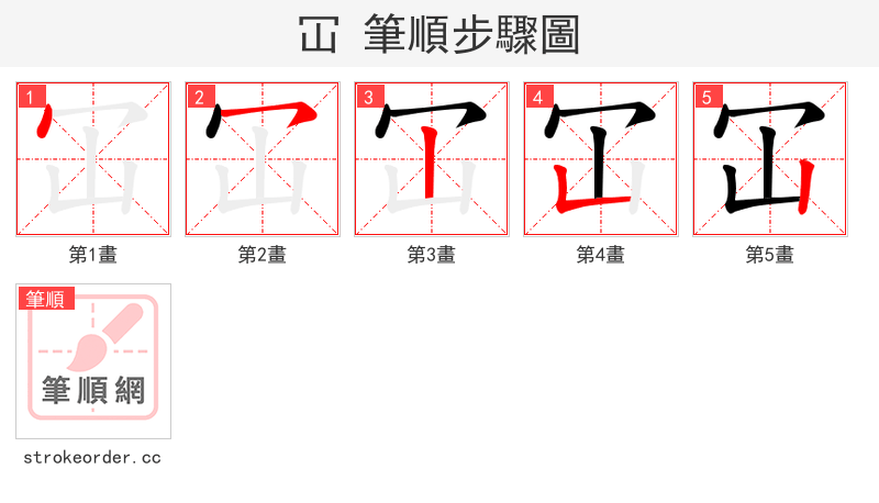 冚 的笔顺分步演示（一笔一画写字）