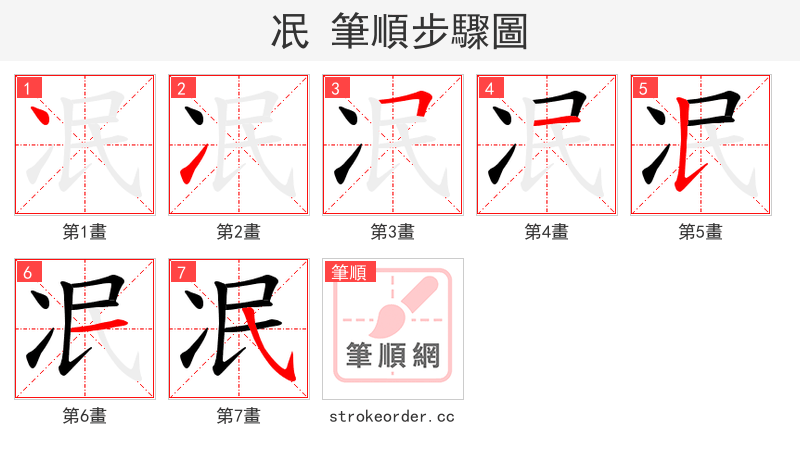 冺 的笔顺分步演示（一笔一画写字）