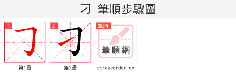 stroke order steps of 刁
