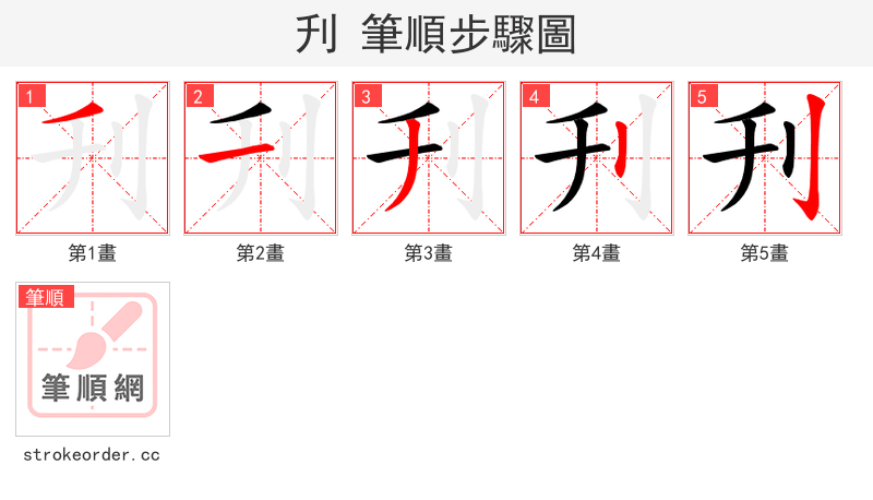 刋 的笔顺分步演示（一笔一画写字）