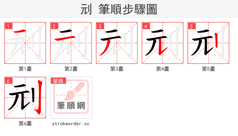 刓 的笔顺分步演示（一笔一画写字）