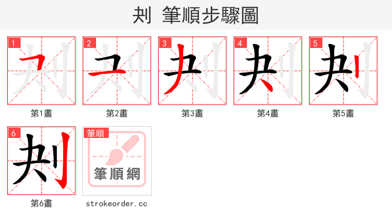 刔 的笔顺分步演示（一笔一画写字）
