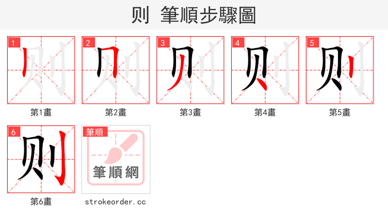 stroke order steps of 则