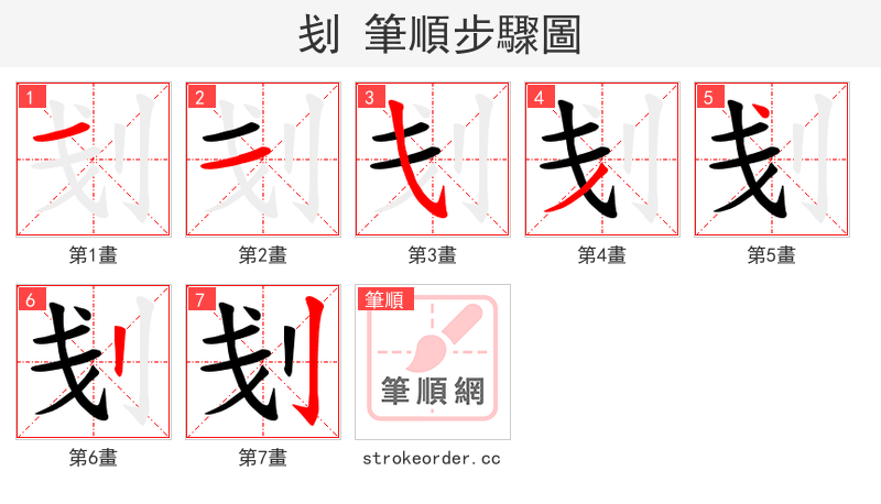 刬 的笔顺分步演示（一笔一画写字）