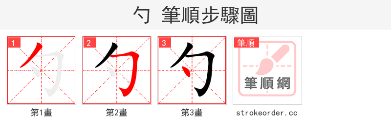 stroke order steps of 勺