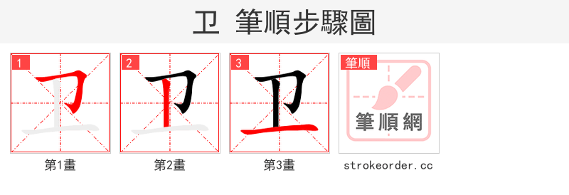卫 的笔顺分步演示（一笔一画写字）