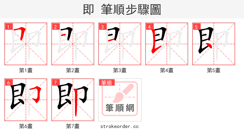 stroke order steps of 即
