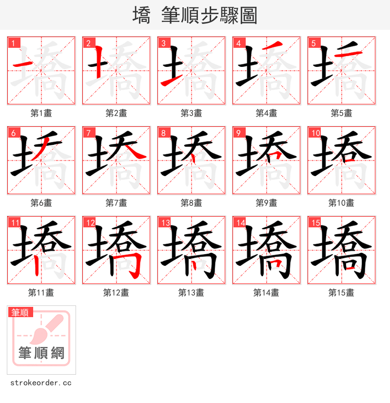 墧 的笔顺分步演示（一笔一画写字）
