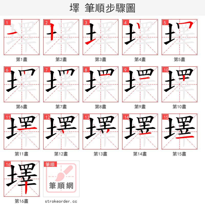 墿 的笔顺分步演示（一笔一画写字）