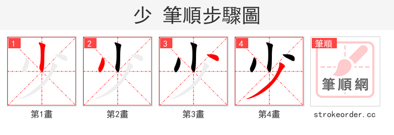 stroke order steps of 少