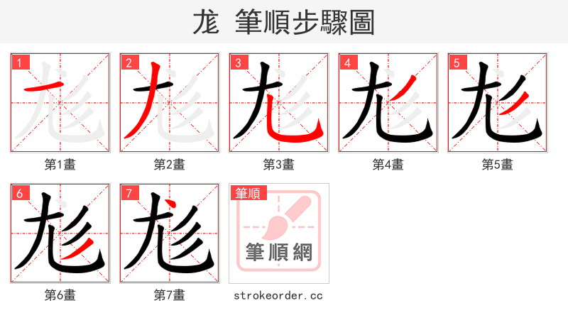 尨 的笔顺分步演示（一笔一画写字）