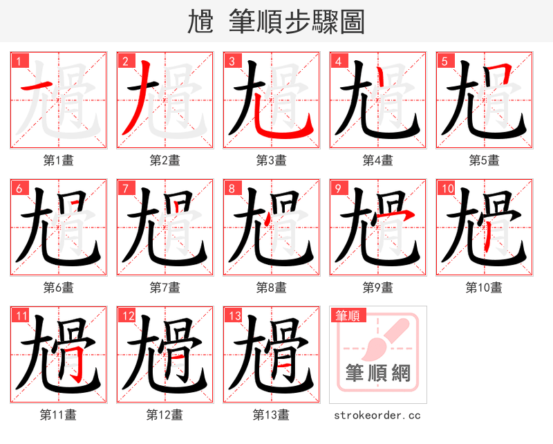 尳 的笔顺分步演示（一笔一画写字）