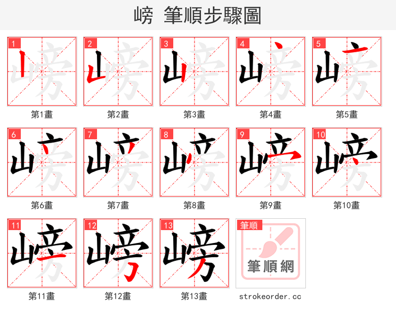 嵭 的笔顺分步演示（一笔一画写字）