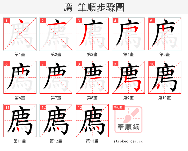 廌 的笔顺分步演示（一笔一画写字）