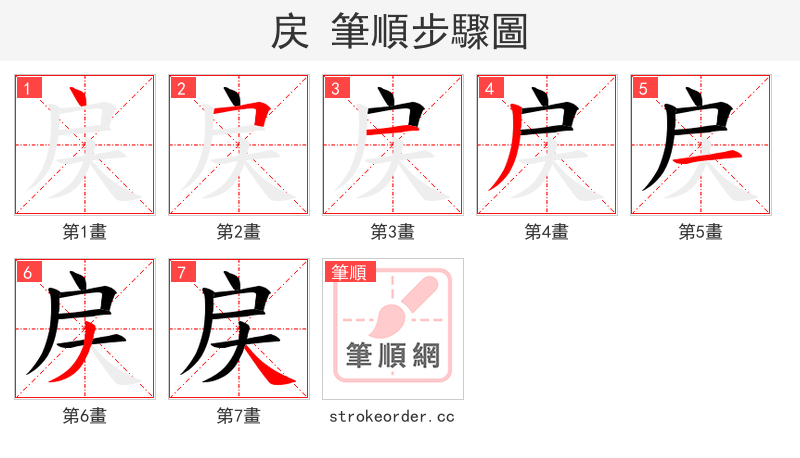 戻 的笔顺分步演示（一笔一画写字）
