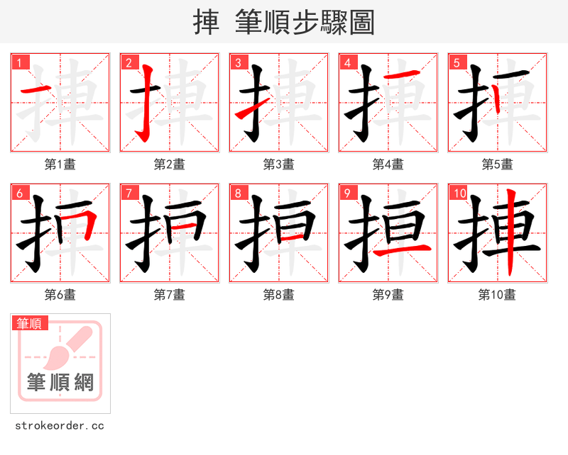 捙 的笔顺分步演示（一笔一画写字）