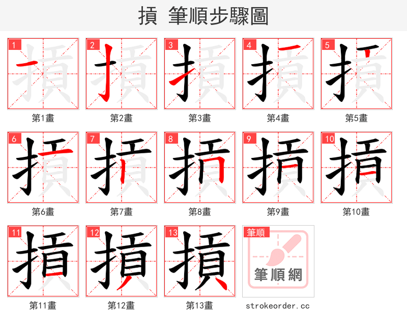 摃 的笔顺分步演示（一笔一画写字）