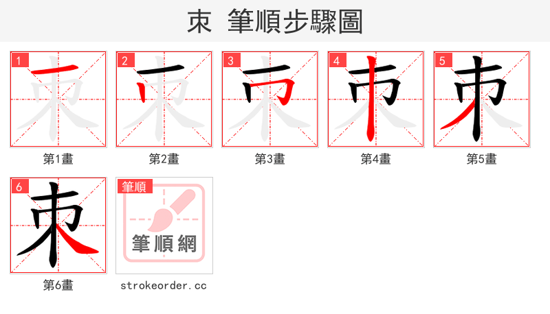 朿 的笔顺分步演示（一笔一画写字）