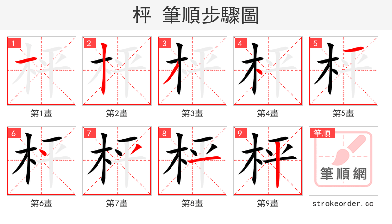 枰 的笔顺分步演示（一笔一画写字）
