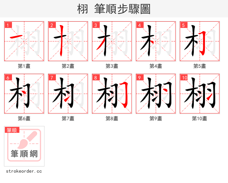 栩 的笔顺分步演示（一笔一画写字）