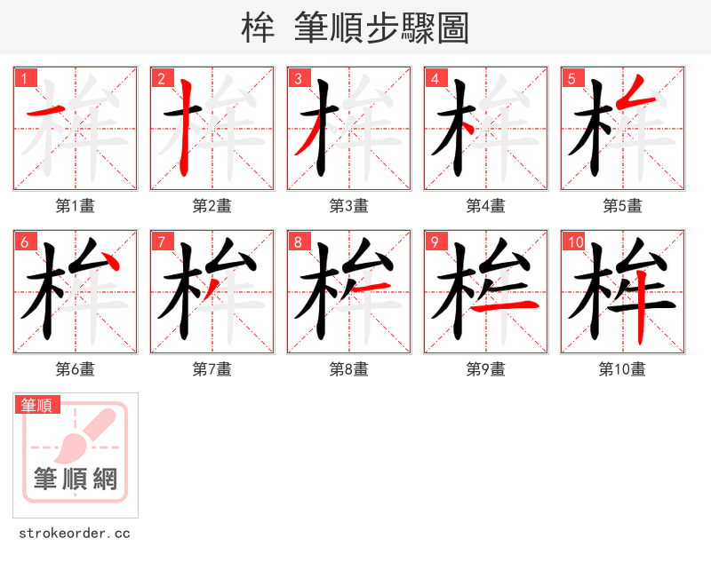 桙 的笔顺分步演示（一笔一画写字）