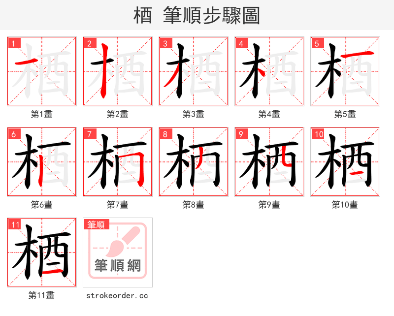 梄 的笔顺分步演示（一笔一画写字）