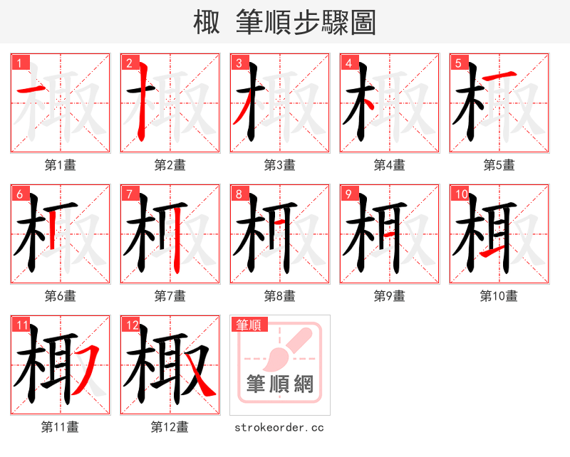 棷 的笔顺分步演示（一笔一画写字）