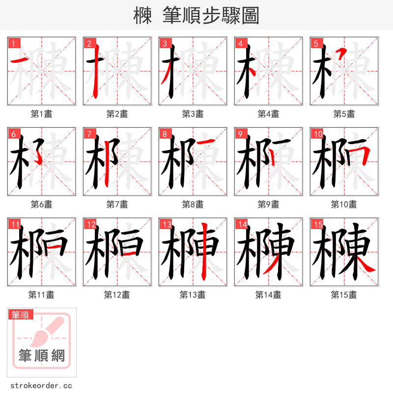 樄 的笔顺分步演示（一笔一画写字）