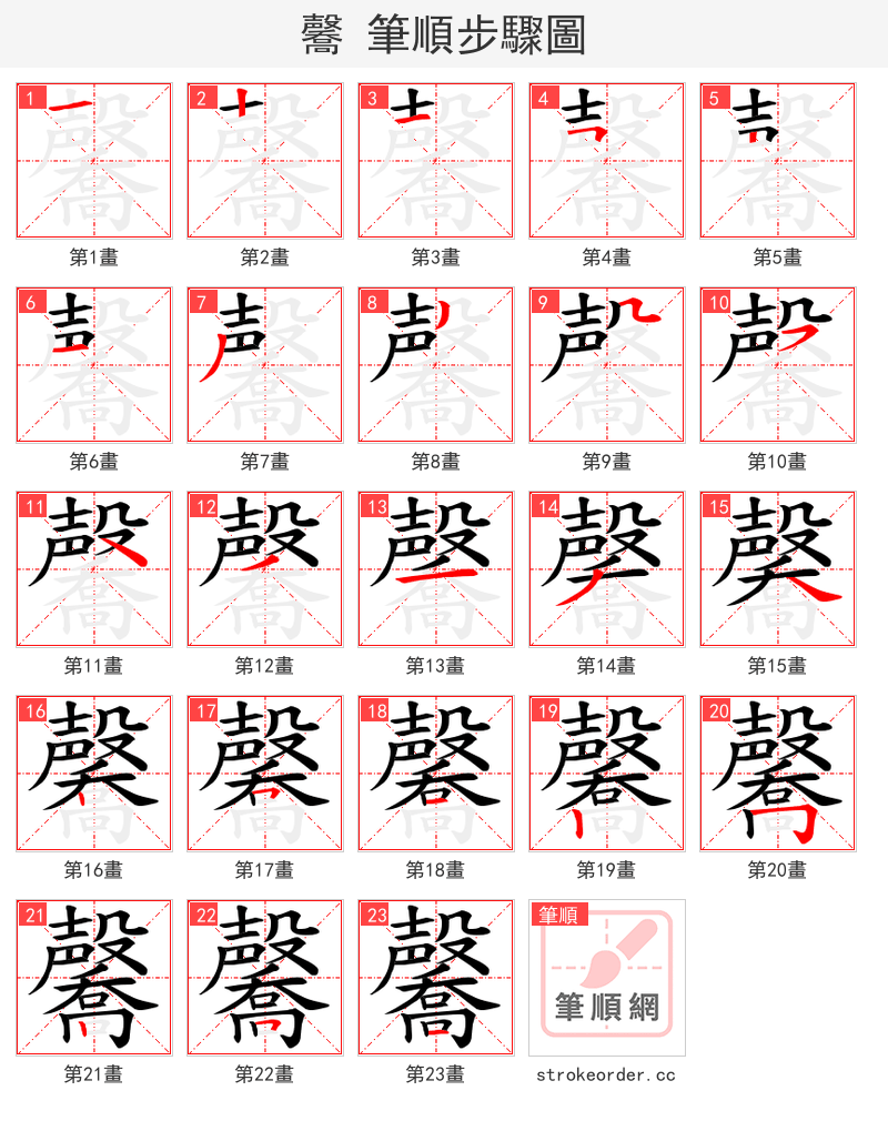 毊 的笔顺分步演示（一笔一画写字）