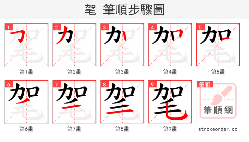 毠 的笔顺分步演示（一笔一画写字）