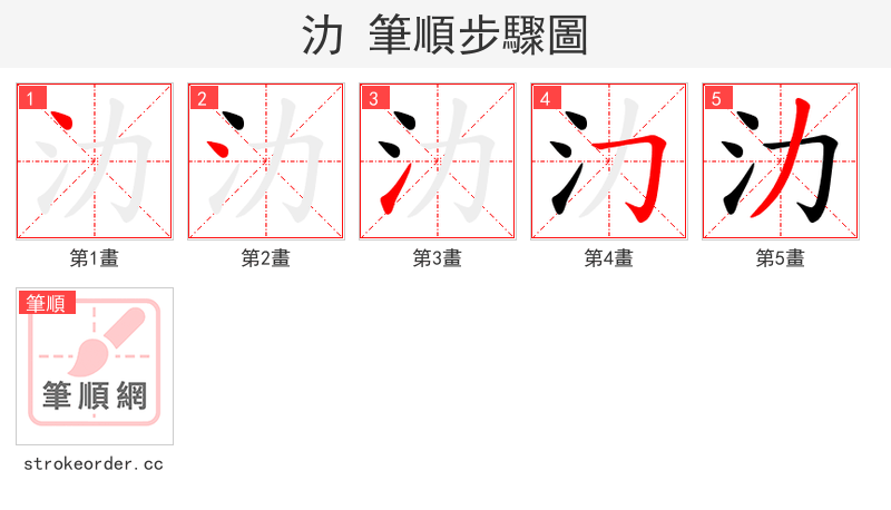 氻 的笔顺分步演示（一笔一画写字）