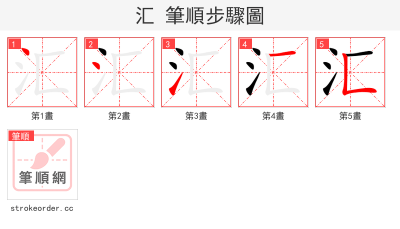 stroke order steps of 汇