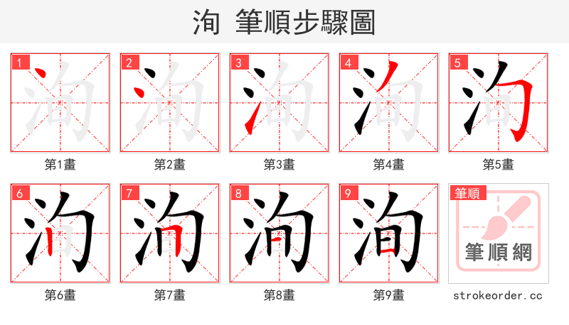 洵 的笔顺分步演示（一笔一画写字）
