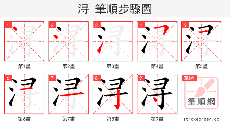 浔 的笔顺分步演示（一笔一画写字）