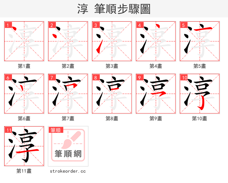 淳 的笔顺分步演示（一笔一画写字）