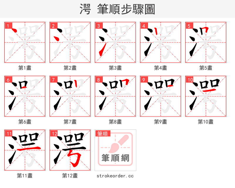 湂 的笔顺分步演示（一笔一画写字）