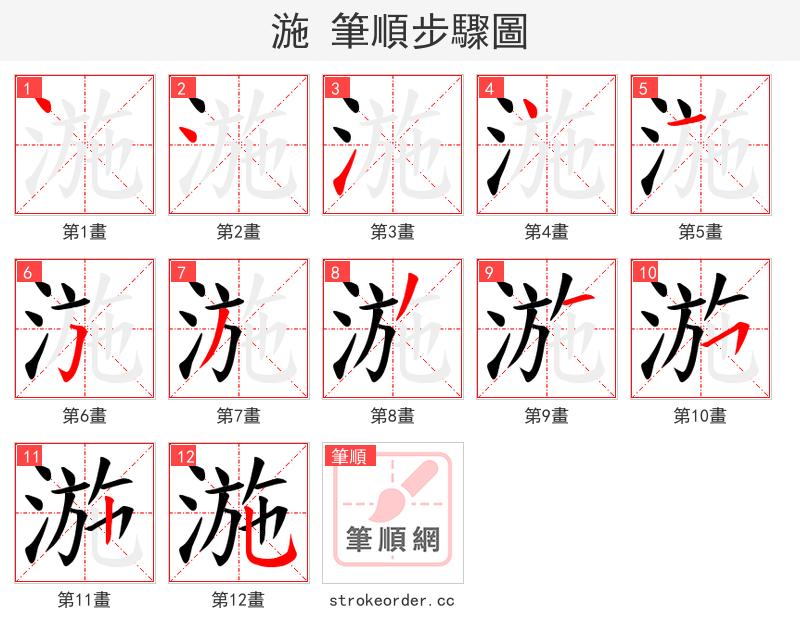 湤 的笔顺分步演示（一笔一画写字）