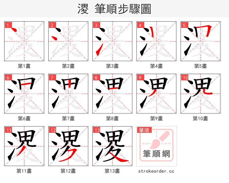 溭 的笔顺分步演示（一笔一画写字）