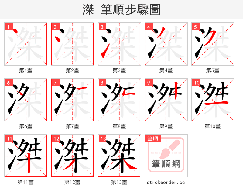 滐 的笔顺分步演示（一笔一画写字）