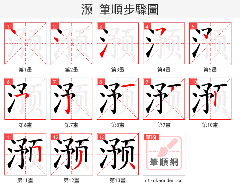 滪 的笔顺分步演示（一笔一画写字）