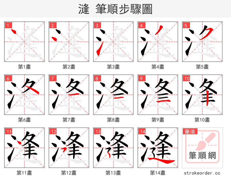 漨 的笔顺分步演示（一笔一画写字）