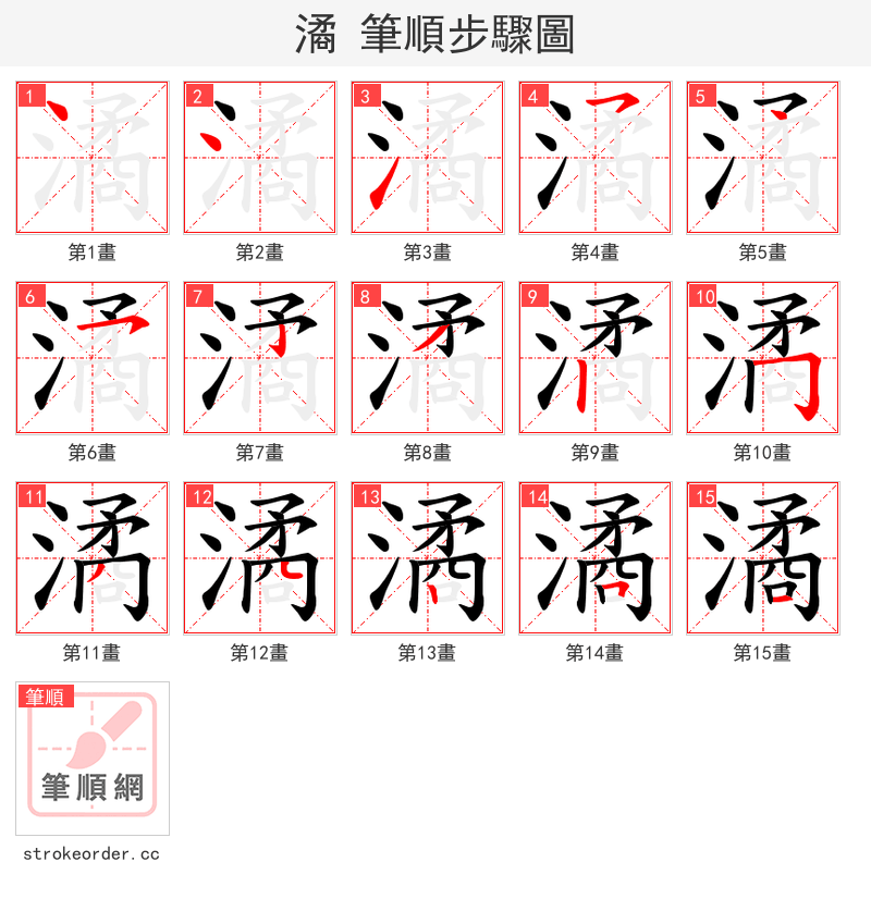 潏 的笔顺分步演示（一笔一画写字）