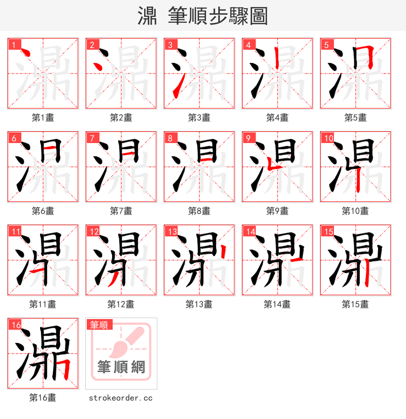 濎 的笔顺分步演示（一笔一画写字）