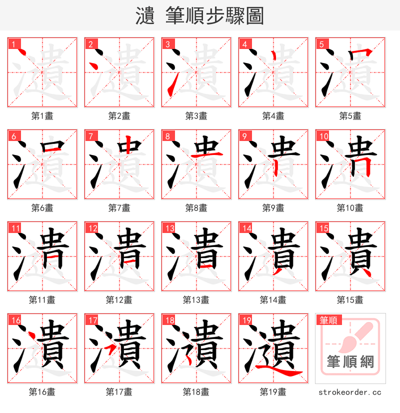 瀢 的笔顺分步演示（一笔一画写字）