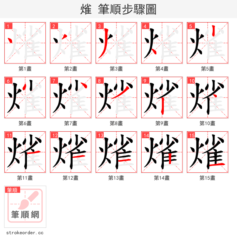 熦 的笔顺分步演示（一笔一画写字）