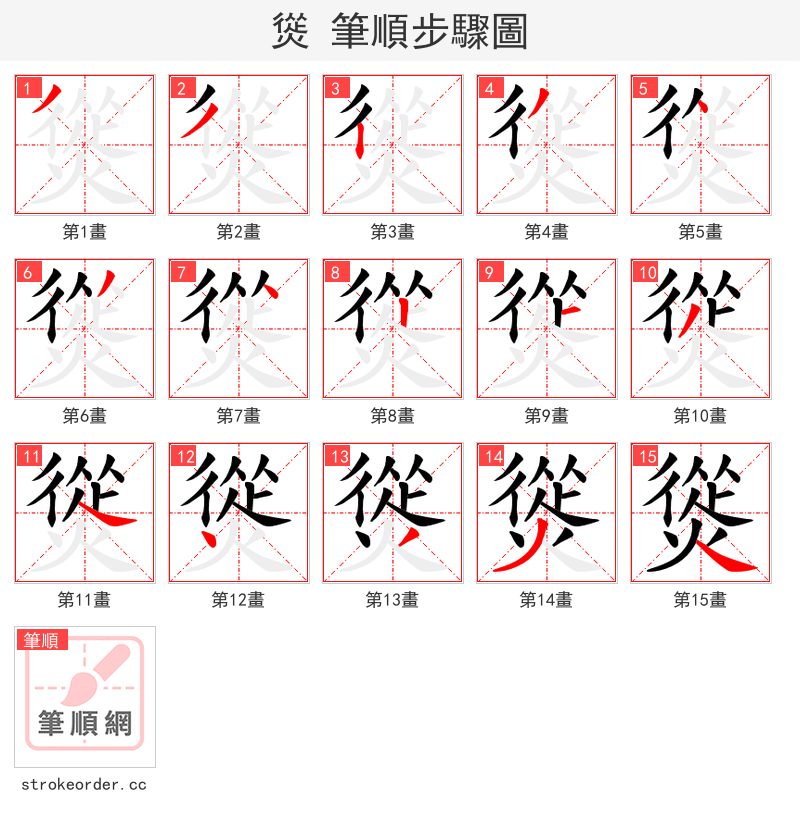 熧 的笔顺分步演示（一笔一画写字）