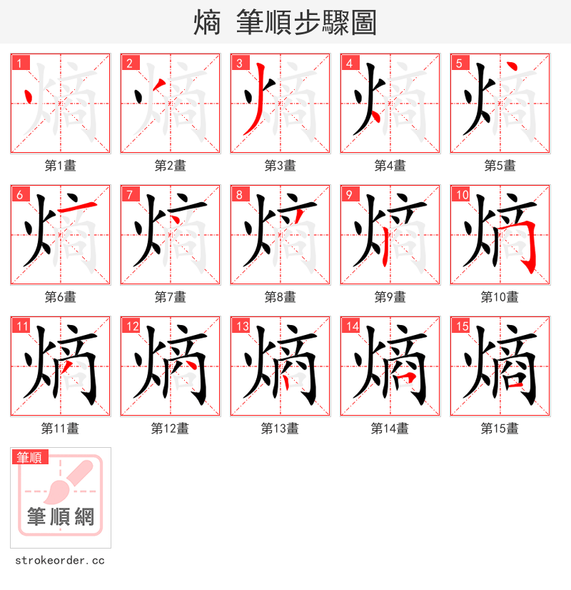 熵 的笔顺分步演示（一笔一画写字）